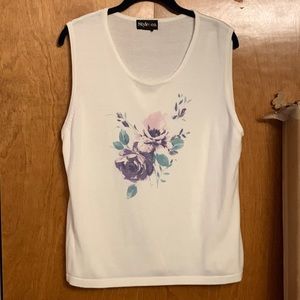 Style & Co. floral tank with matching cardigan, size XL